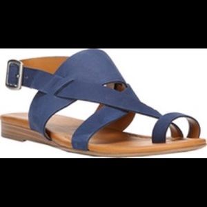 Blue suede sandals